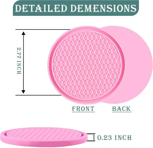 Car Coasters for Cup Holders [4 Pack], 2.77 Inches Silicon Cup Mats Non-Slip Universal Car Cup Holder Insert, Recessed Automotive Interior Accessories (Black) in Saudi Arabia