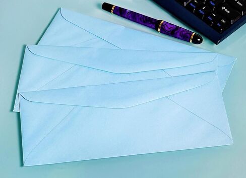 EnDoc #9 Colored Envelopes - 100 Pack - Green Pastel Color 3 7/8 x 8 7/8 envelope, Letter Size, For Home, Offices, Holiday, Invoices and Mailings in Saudi Arabia