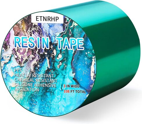 Resin Tape for Epoxy Resin Molding Thermal Adhesive Tape Silicone High Temperature UV Resistance Tape Easy Peel-Off Release Tape for River Tables Hollow Frame Bezels Jewelry-2INx216FT in Kuwait