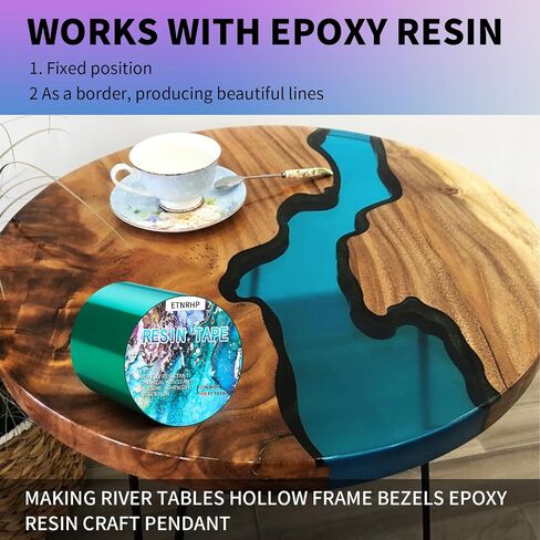 Resin Tape for Epoxy Resin Molding Thermal Adhesive Tape Silicone High Temperature UV Resistance Tape Easy Peel-Off Release Tape for River Tables Hollow Frame Bezels Jewelry-2INx216FT in Kuwait
