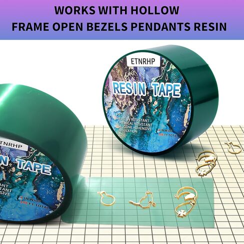 Resin Tape for Epoxy Resin Molding Thermal Adhesive Tape Silicone High Temperature UV Resistance Tape Easy Peel-Off Release Tape for River Tables Hollow Frame Bezels Jewelry-2INx216FT in Kuwait