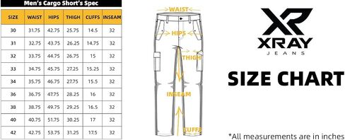 X RAY Men's Soft Casual Cotton Cargo Pants W/Deep Pockets & Belt for Work and Travel in Kuwait