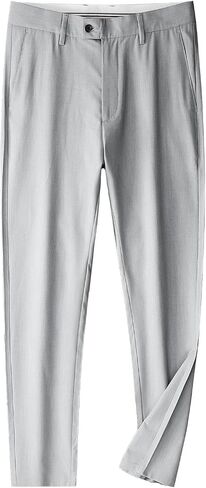 Men's High Waist Straight Slim Pants Business Work Soft Suit Pants in Saudi Arabia