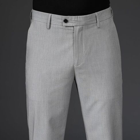 Men's High Waist Straight Slim Pants Business Work Soft Suit Pants in Saudi Arabia