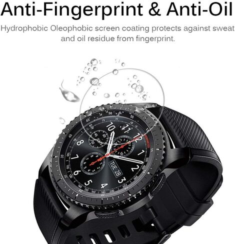 [عبوة من قطعتين+1] متوافق مع غطاء حافظة Samsung Galaxy Watch 46mm/ Gear S3 مع واقي شاشة، مصد واقٍ ناعم مطلي بمادة TPU + طبقة حماية للشاشة من الزجاج المقوى لـ Gear S3 Frontier/Classic in Kuwait