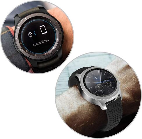 [عبوة من قطعتين+1] متوافق مع غطاء حافظة Samsung Galaxy Watch 46mm/ Gear S3 مع واقي شاشة، مصد واقٍ ناعم مطلي بمادة TPU + طبقة حماية للشاشة من الزجاج المقوى لـ Gear S3 Frontier/Classic in Kuwait