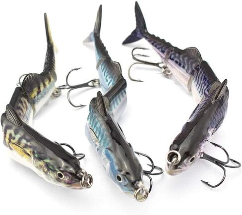 ODS Tuna Fishing Lure 4 Segment Jointed Swimbait with Treble Hooks for Freshwater and Saltwater Sinking in Saudi Arabia