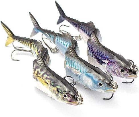 ODS Tuna Fishing Lure 4 Segment Jointed Swimbait with Treble Hooks for Freshwater and Saltwater Sinking in Saudi Arabia