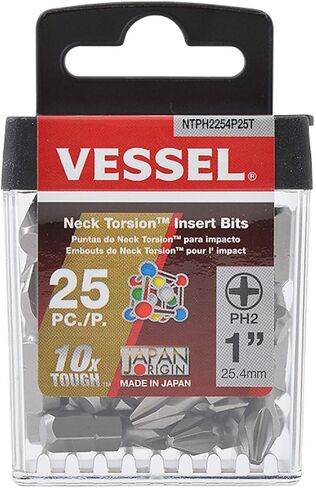 VESSEL - Neck Torsion Insert Bits Ph2X25.4 25Pc (Tictac) (NTPH2254P25T) in Saudi Arabia