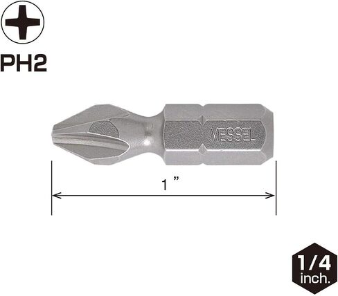 VESSEL - Neck Torsion Insert Bits Ph2X25.4 25Pc (Tictac) (NTPH2254P25T) in Saudi Arabia
