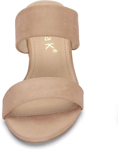 Allegra K Women's Block Heel Dual Straps Slide Sandals in Saudi Arabia