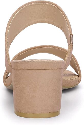 Allegra K Women's Block Heel Dual Straps Slide Sandals in Saudi Arabia