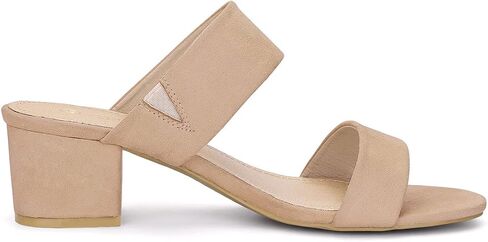 Allegra K Women's Block Heel Dual Straps Slide Sandals in Saudi Arabia