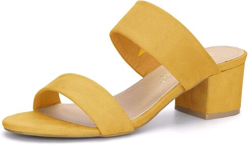 Allegra K Women's Block Heel Dual Straps Slide Sandals in Saudi Arabia