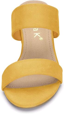Allegra K Women's Block Heel Dual Straps Slide Sandals in Saudi Arabia