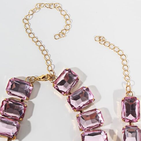 KOSMOS-LI Rectangle Faux Crystal Jewelry Sets Includ Necklace Bracelet Earrings in Saudi Arabia