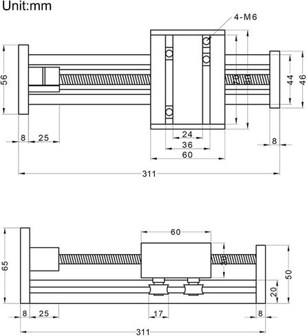 Zeberoxyz 1PCS Linear Rail Guide Ballscrew SFU1605 with NEMA17 Stepper Motor, 100mm Effective Stroke Length for DIY CNC Router Parts X Y Z Linear Stage Actuator (Size:100mm) in Saudi Arabia