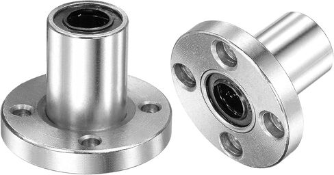 uxcell LMF12UU Linear Ball Bearings 12mm Bore 21mm OD 30mm Length Round Flange Nickel Plated for CNC Machine 3D Printer 2pcs in Kuwait