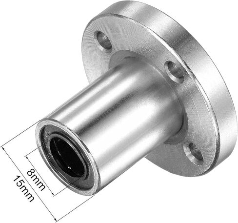 uxcell LMF12UU Linear Ball Bearings 12mm Bore 21mm OD 30mm Length Round Flange Nickel Plated for CNC Machine 3D Printer 2pcs in Kuwait