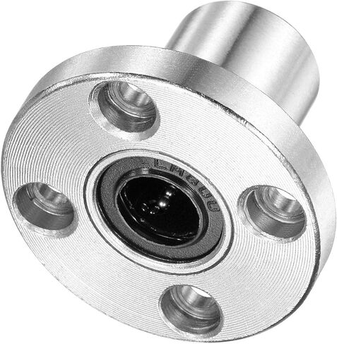 uxcell LMF12UU Linear Ball Bearings 12mm Bore 21mm OD 30mm Length Round Flange Nickel Plated for CNC Machine 3D Printer 2pcs in Kuwait