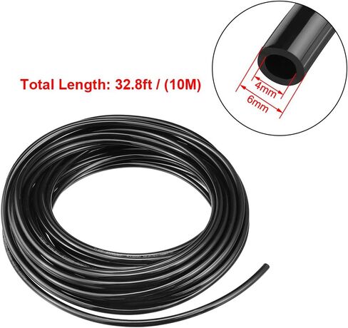أنابيب هواء هوائية من uxcell، 4 مم OD × 2.5 مم معرف 10 أمتار 32 قدم بولي يوريثين ضاغط الهواء أنبوب خرطوم أنبوب برتقالي in Saudi Arabia