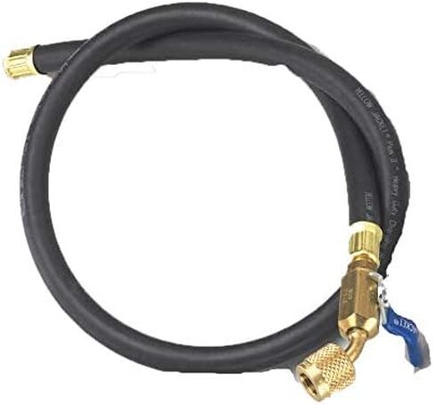 Yellow Jacket 15424 Plus II 1/4" Heavy Duty Charging Hose, HCS Straight x Straight, 24", Black in Saudi Arabia