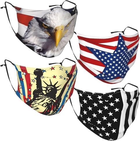 4pcs Face Mask With Filter Pocket, Washable Reusable Scarf Balaclava, For Women Men Adult Teens in Saudi Arabia
