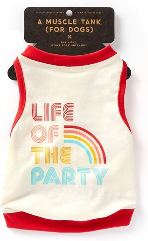 Life of The Party Dog Tank; Pre-Shrunk Cotton Pet Muscle Tank; Medium (22" Chest); Cute Dog Accessories with Eye-Catching Design in Kuwait