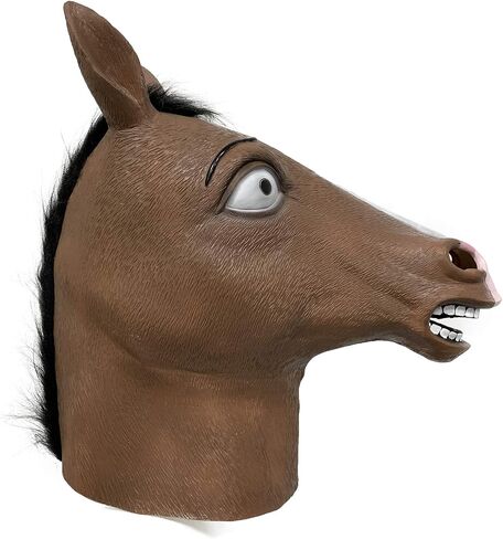 BoJack Horseman Mask الجدة اللاتكس تأثيري أنيمي هالوين تأثيري حلي الملحقات الدعائم البني in Saudi Arabia