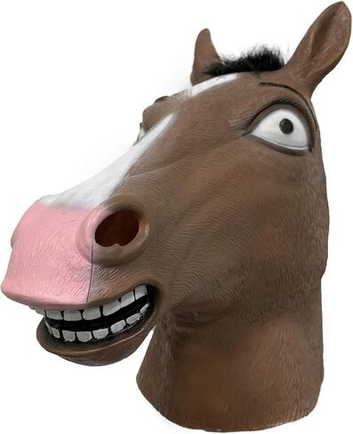 BoJack Horseman Mask الجدة اللاتكس تأثيري أنيمي هالوين تأثيري حلي الملحقات الدعائم البني in Saudi Arabia