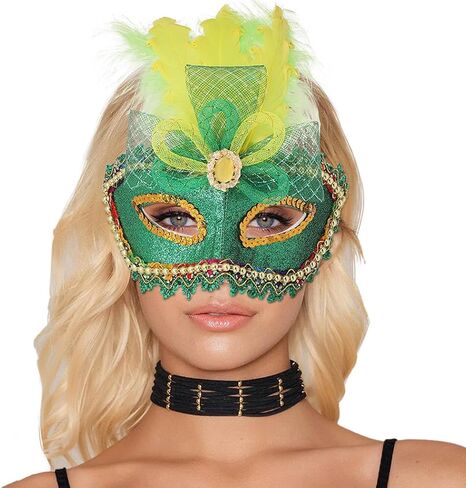 Campsis Women Masquerade Mask Green Mardi Gras Mask Rhinestone Carnival Mask Venetian Costume Mask Party Favors for Women and Girls in Saudi Arabia