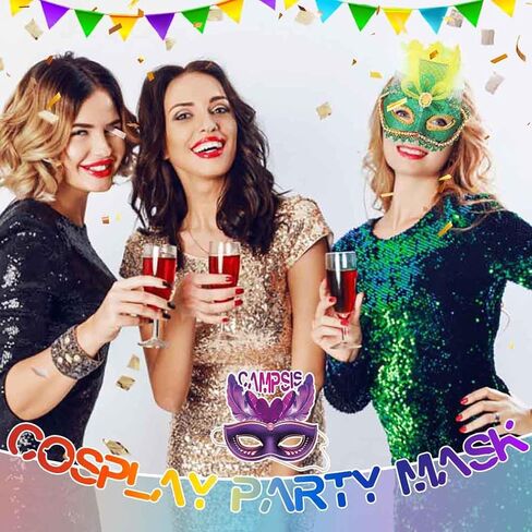 Campsis Women Masquerade Mask Green Mardi Gras Mask Rhinestone Carnival Mask Venetian Costume Mask Party Favors for Women and Girls in Saudi Arabia