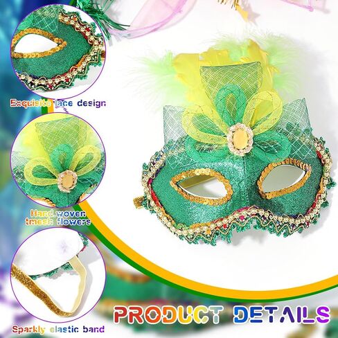 Campsis Women Masquerade Mask Green Mardi Gras Mask Rhinestone Carnival Mask Venetian Costume Mask Party Favors for Women and Girls in Saudi Arabia
