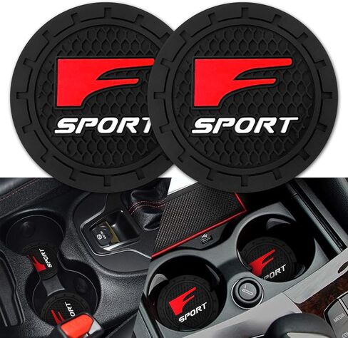 Car Interior Accessories for F Sport Cup Holder Insert Coaster,Silicone Anti Slip Cup Mat for Lexus F Sport Series 2.75in 2Piece in Saudi Arabia
