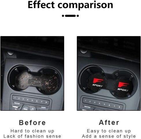 Car Interior Accessories for F Sport Cup Holder Insert Coaster,Silicone Anti Slip Cup Mat for Lexus F Sport Series 2.75in 2Piece in Saudi Arabia
