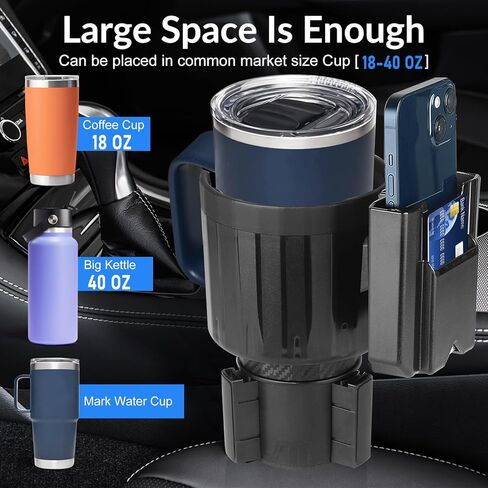 SACSTAR Cup Holder Expander for Car with Adjustable Base, Compatible with Hydro Flasks 32/40oz, Yeti 14/24/36/40oz Ramblers, Other Large Bottles & Big Drinks, 32-40 in Saudi Arabia