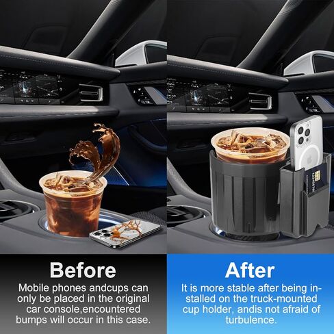 SACSTAR Cup Holder Expander for Car with Adjustable Base, Compatible with Hydro Flasks 32/40oz, Yeti 14/24/36/40oz Ramblers, Other Large Bottles & Big Drinks, 32-40 in Saudi Arabia