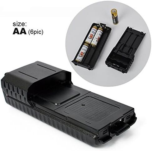 حافظة بطارية 6×AA باللون الأسود لراديو ثنائي الاتجاه لـ Baofeng UV-5R UV-5RE Plus in Saudi Arabia