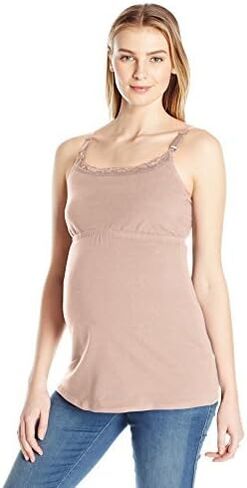 LEADING LADY Women's Cotton Nursing Tank with Lace Trim and Full Sling in Saudi Arabia