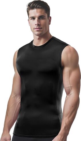 DRSKIN 4, 3, 2 Pack Men's Compression Shirts Sleeveless Tank Top Athletic Sports Workout Running Base Layer Active in Kuwait