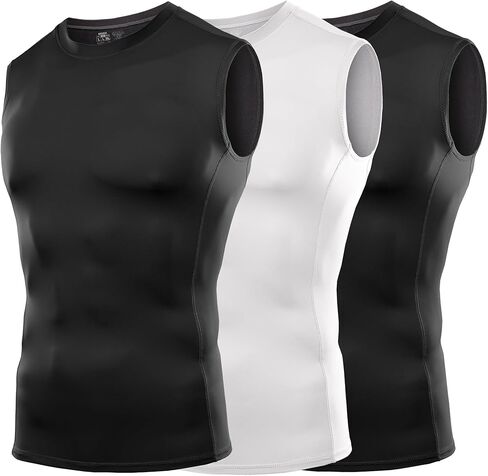 DRSKIN 4, 3, 2 Pack Men's Compression Shirts Sleeveless Tank Top Athletic Sports Workout Running Base Layer Active in Kuwait