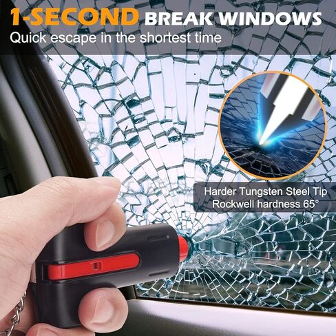 Gifts for Dad From Daughter Wife Fathers Day - UPGRADE Car Window Breaker Seatbelt Cutter Emergency Whistle 3 in-1 Car Safe Escape Tool Spring Loaded Glass Breaker Car Accessories Car Essentials in Kuwait
