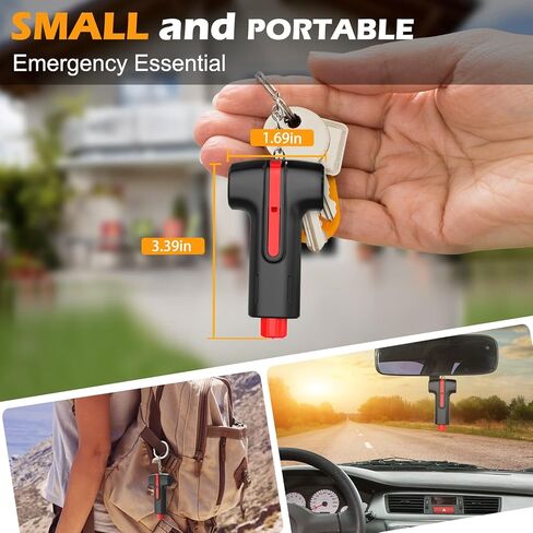 Gifts for Dad From Daughter Wife Fathers Day - UPGRADE Car Window Breaker Seatbelt Cutter Emergency Whistle 3 in-1 Car Safe Escape Tool Spring Loaded Glass Breaker Car Accessories Car Essentials in Kuwait