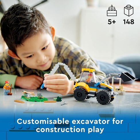 LEGO City Construction Digger 60385 Building Toy - Excavator Model Featuring Tools and Minifigures, Vehicle Building Set for Fun Creative Play, Birthday Gift Idea for Boys, Girls, and Kids Ages 5+ in Saudi Arabia