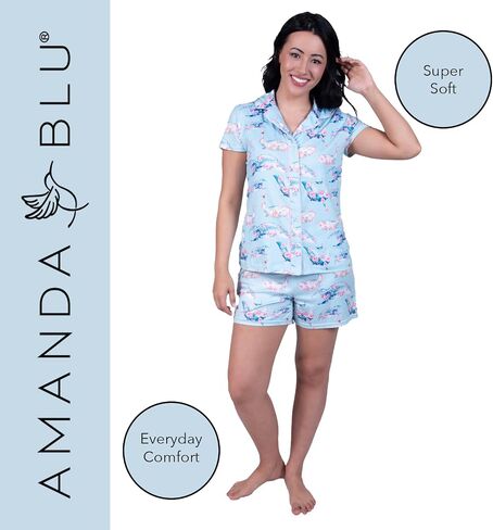 Women’s Classic Pajamas Top & Shorts Lounge/PJ Set, Super Soft, Comfy Wide Leg in Saudi Arabia