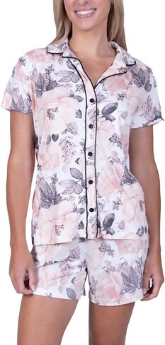 Women’s Classic Pajamas Top & Shorts Lounge/PJ Set, Super Soft, Comfy Wide Leg in Saudi Arabia