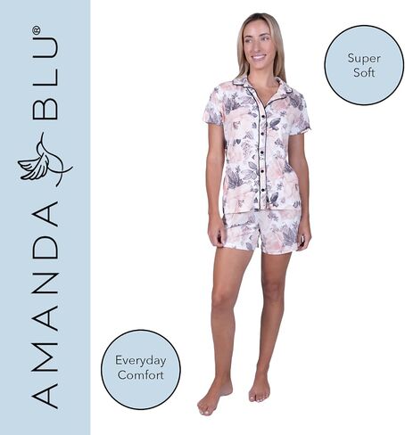 Women’s Classic Pajamas Top & Shorts Lounge/PJ Set, Super Soft, Comfy Wide Leg in Saudi Arabia