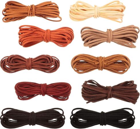 110 Yards Suede Cord Faux Leather Cord Thread Lace Beading Thread Rope Suede String for Jewelry Bracelet Necklace Beading DIY Crafts, 10 Colors in Saudi Arabia