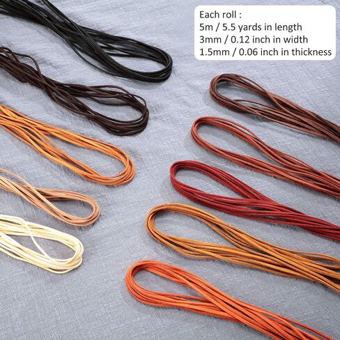 110 Yards Suede Cord Faux Leather Cord Thread Lace Beading Thread Rope Suede String for Jewelry Bracelet Necklace Beading DIY Crafts, 10 Colors in Saudi Arabia