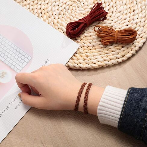 110 Yards Suede Cord Faux Leather Cord Thread Lace Beading Thread Rope Suede String for Jewelry Bracelet Necklace Beading DIY Crafts, 10 Colors in Saudi Arabia